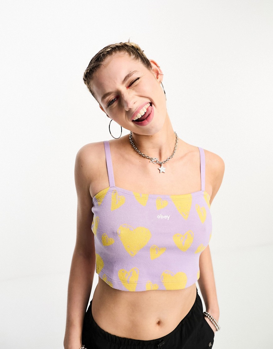 Obey carley cropped top in lilac-Purple