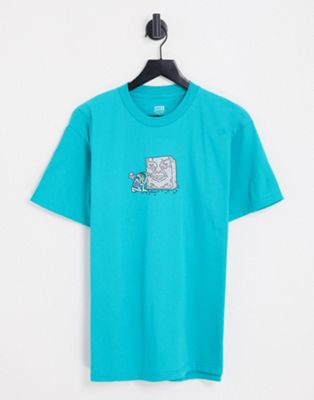 Obey caveman t-shirt in teal