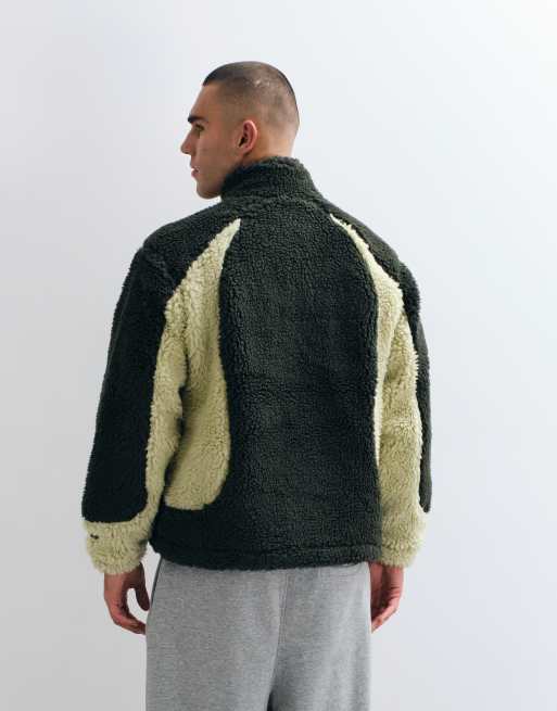 OBEY - chaqueta sherpa Center Field con paneles en contraste en multicolor, 5 de 5