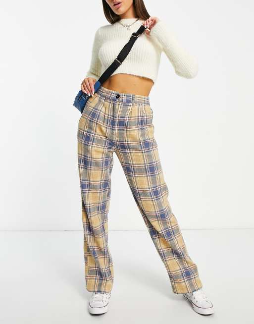 High waisted flannel pants clearance