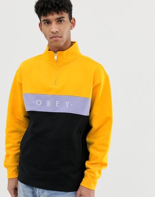 obey half zip hoodie