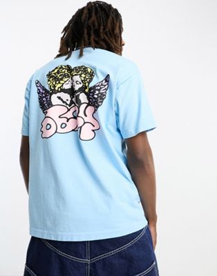 Obey cherubs backprint t-shirt in blue