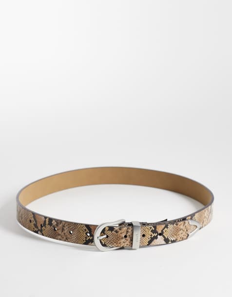 Obey - Cintura classica in pelle multicolore con stampa pitonata - view 1
