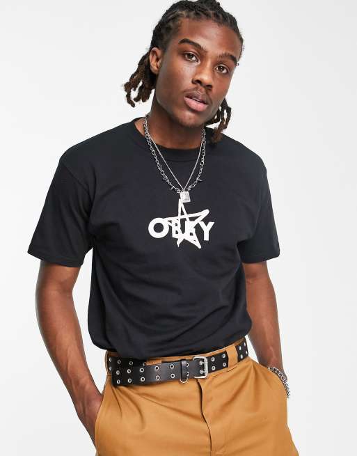 Obey city star backprint t-shirt in black