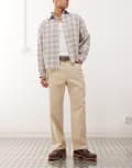 [Obey] Obey classic baggy jeans in pelican faded wash-Neutral W30 BEIGE