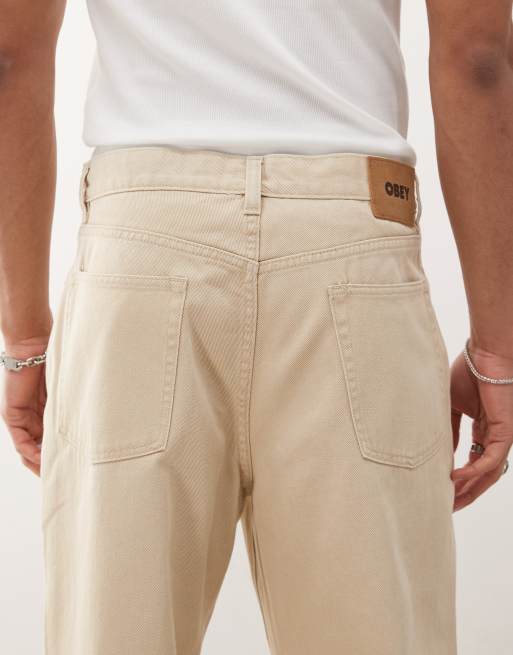 Obey classic baggy jeans in pelican faded wash, 5 of 5