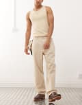 [Obey] Obey classic baggy stripe jeans in beige-Neutral W30 Beige Stripe