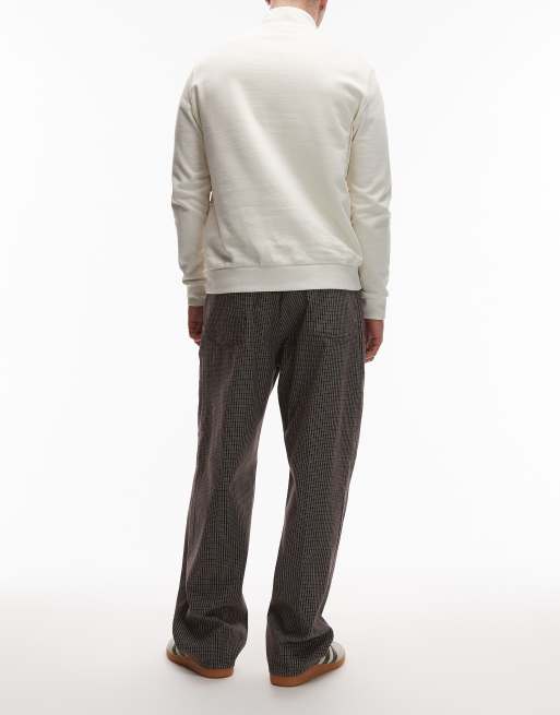 Obey – Classic – Bruna, baggy jeans med rutigt filtmönster, 2 av 5