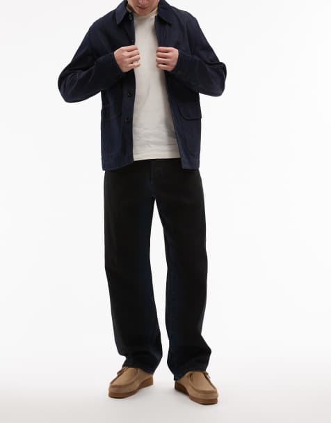 Obey – Classic – Mörkblå, tvättade jeans i baggy fit med indigoblå toner - view 1