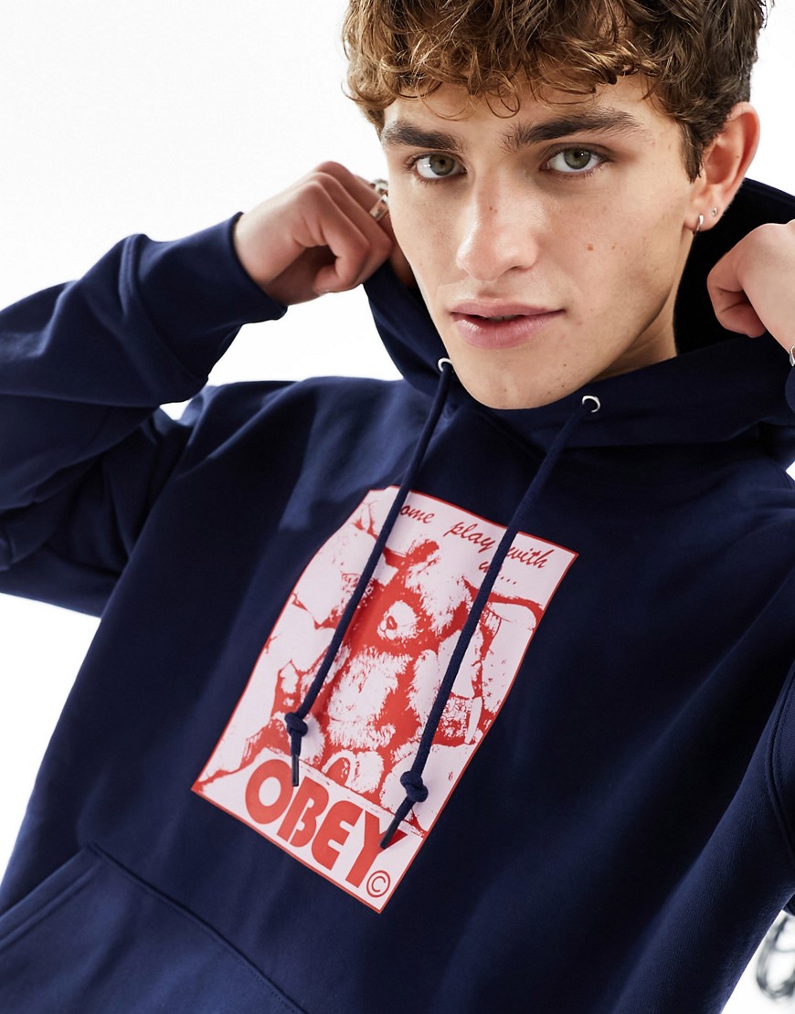 Obey come play with us hoodie in navy