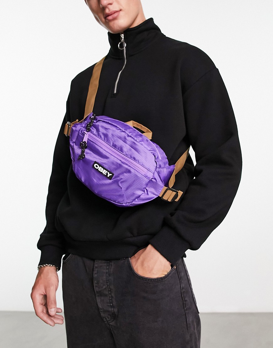 Obey commuter bum bag in purple