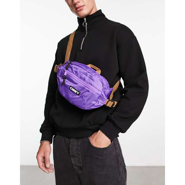 Obey commuter bum bag in purple ASOS