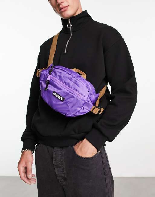 Obey commuter bum bag in purple ASOS