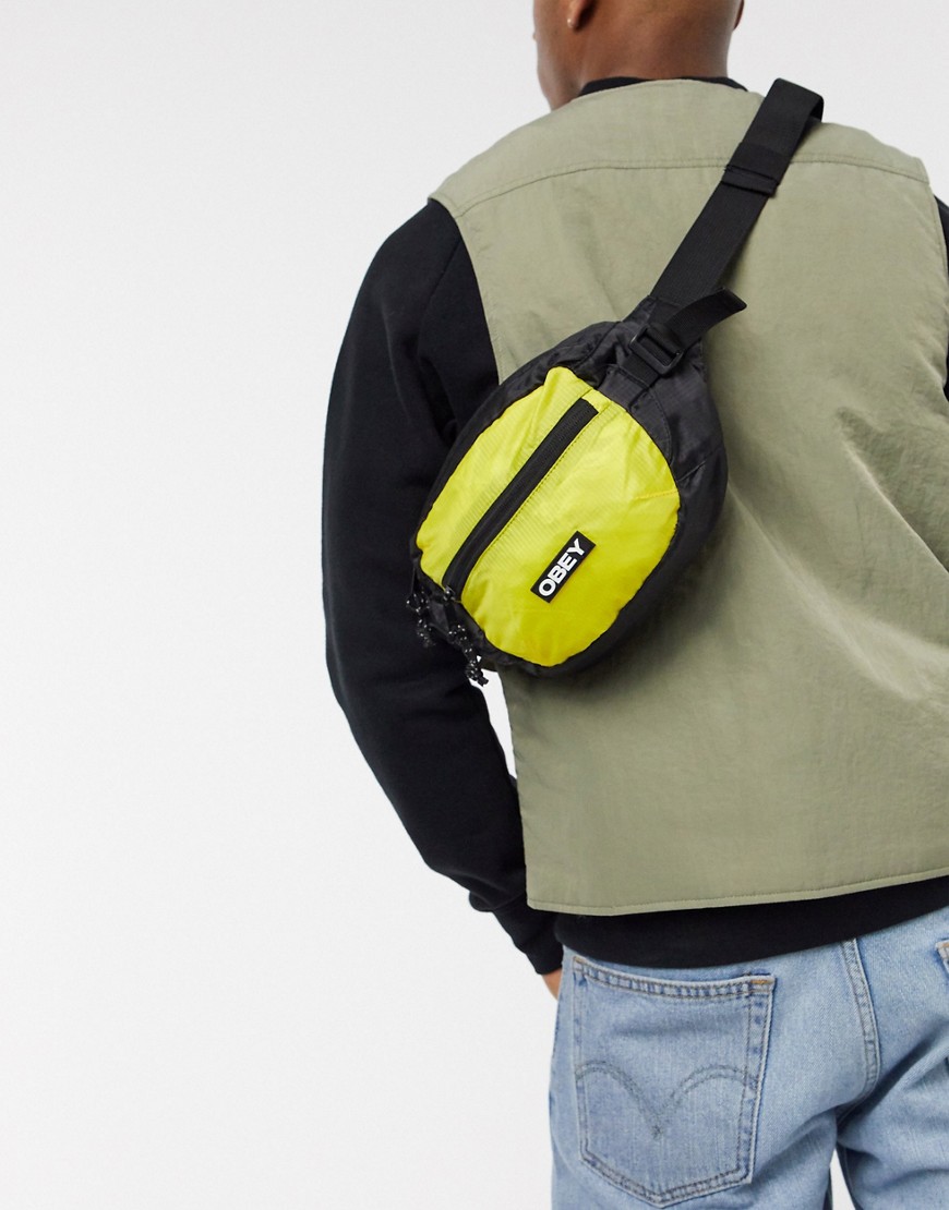 Obey Commuter waist bag in yellow
