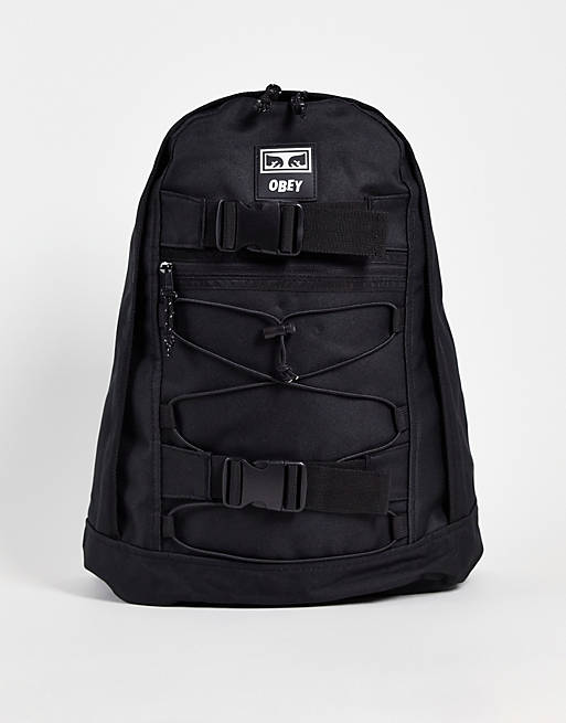 Men Obey conditions utility backpack in black 