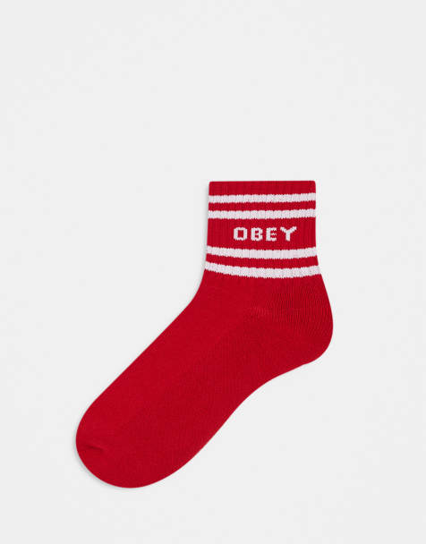 Obey – Coop – Czerwone skarpetki z logo - view 1