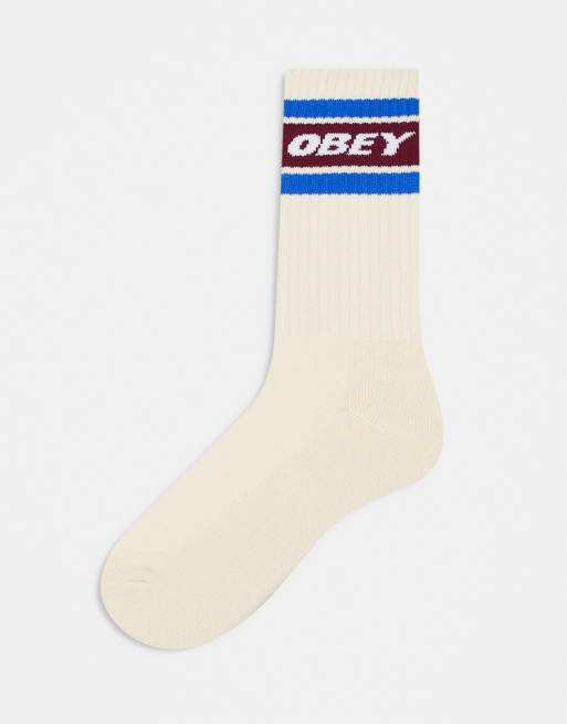 Obey – Cooper – Socken in Cremeweiß mit Logo