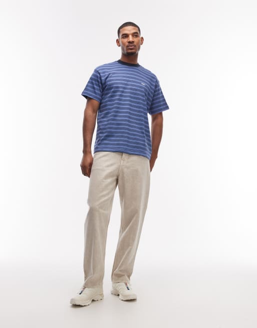 Obey - Cordell - Blå T-shirt med korte ærmer og striber, 2 af 5