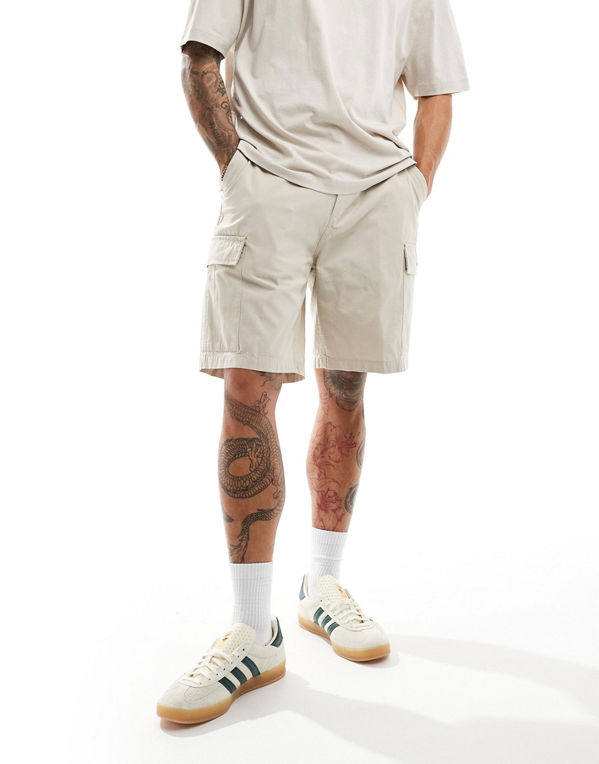 Obey cotton ripstock classic cargo short in off white