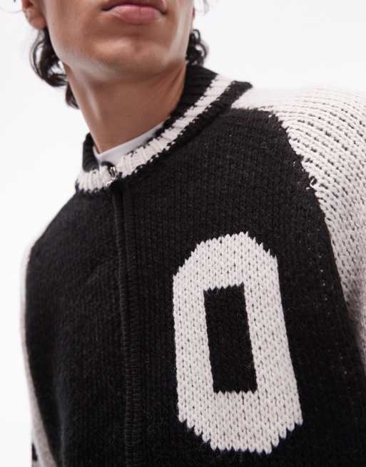Obey – Cowichan – Strickjacke in Schwarz und Weiß mit Logomotiv auf dem Rücken, 5 von 5