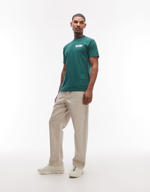 Obey creative services graphic t-shirt with back print in green, 2 of 5