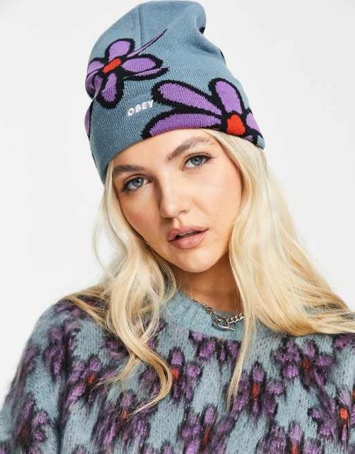 Obey – Czapka beanie w kwiatowy wzór w stylu retro
