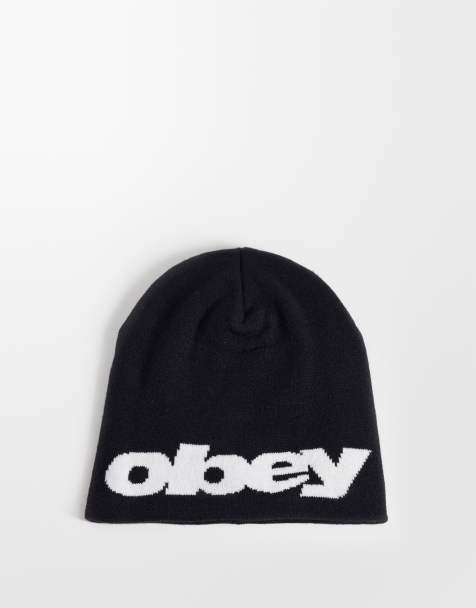 OBEY czapka beanie z logo delta w kolorze czarnym - view 1
