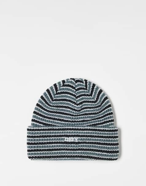 Obey - Davis - Bonnet à rayures - Noir et bleu - view 1