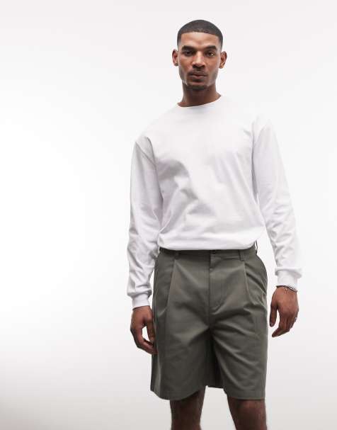 Obey dean pleated shorts in khaki - view 1