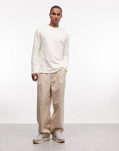 Obey dean pleated trousers in cement - view 1