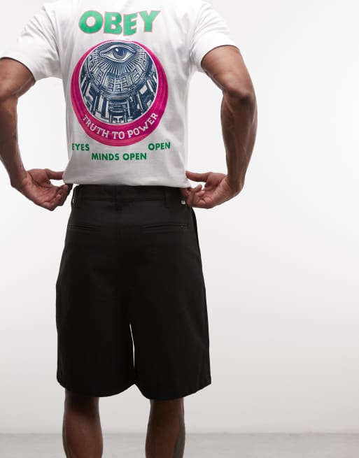 Obey – Dean – Shorts in Schwarz mit Bundfalten, 3 von 5