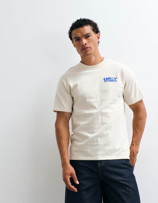 Obey design studios back graphic short sleeve t-shirt in cream, 2 of 5