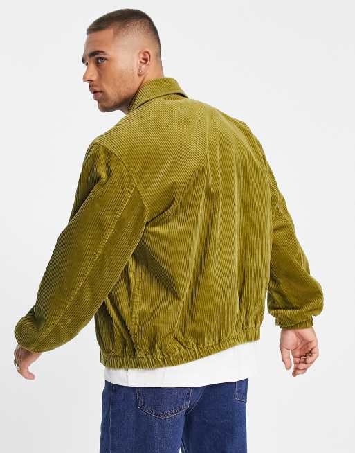 Green corduroy sales bomber jacket