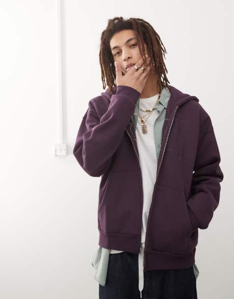 Obey Digable heavyweight zip hoodie in burgundy - view 1