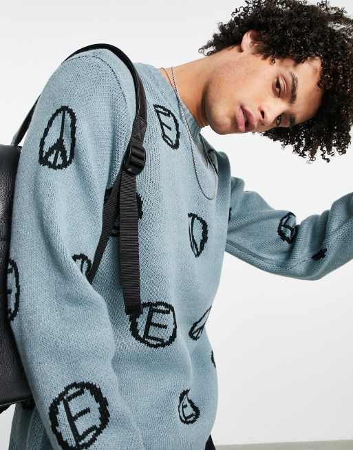 Obey Discharge knitted jumper in grey