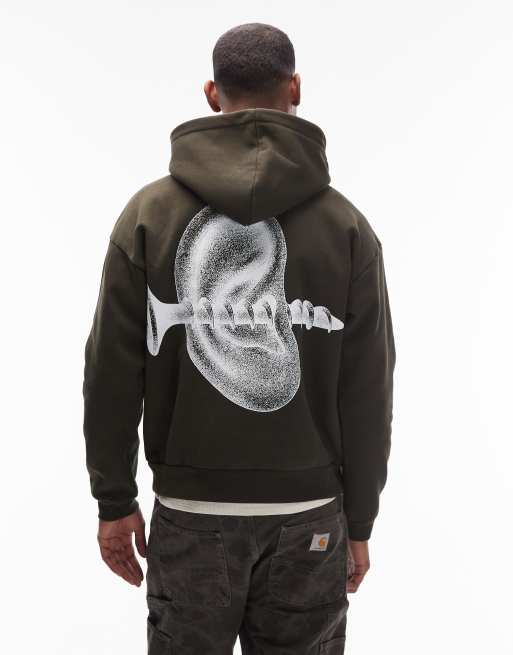 Obey – Disorder – Gruba zakładana przez głowę bluza z kapturem oversize w kolorze khaki z nadrukiem