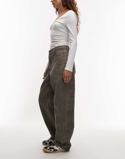 Obey – Donovan – Denim-Jeans in beiger Knitter-Waschung mit weitem Bein, 3 von 5