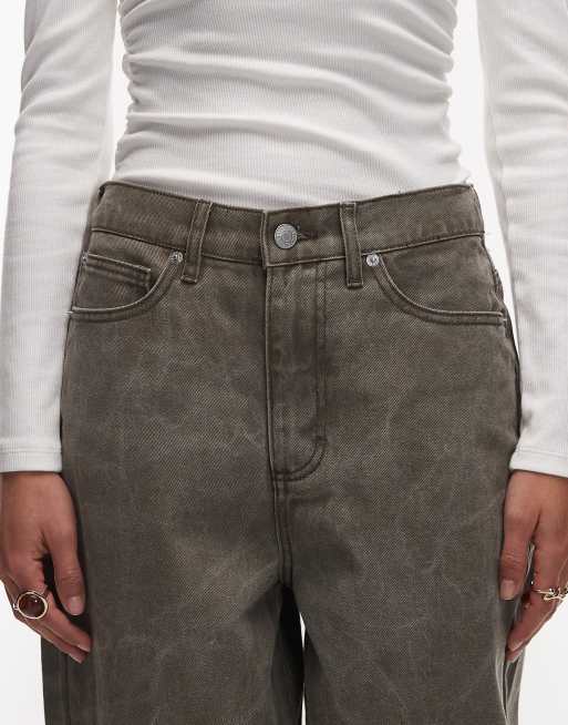 Obey - Donovan - Jeans in denim a fondo ampio lavaggio increspato beige, 4 di 5