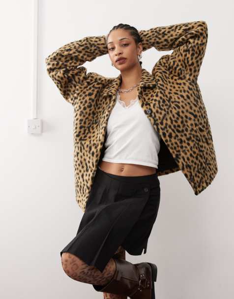 Obey – Dottie – Jacke in Braun mit Leopardenmuster - view 1