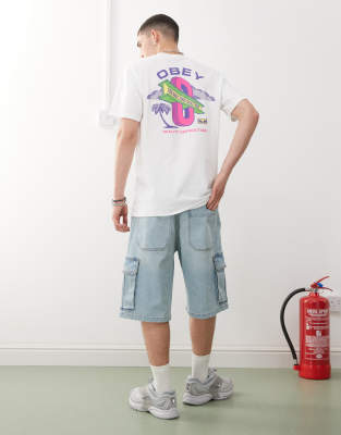 Obey - Dream Construction - T-shirt met grafisch logo en print op de achterkant in wit - view 1