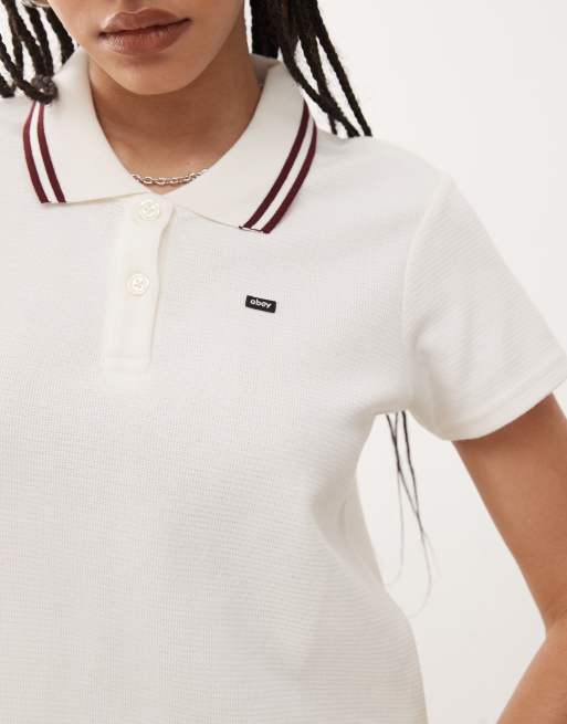 Obey - Dual - Offwhite kortærmet polo med logo, 4 af 4