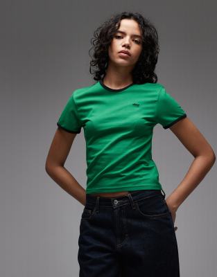 Obey - Duvall - Kurzärmliges Ringer-T-Shirt in Grün