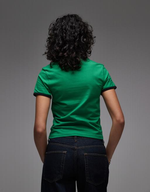 Obey - Duvall - T-shirt à manches courtes et bords contrastants - Vert, 3 de 4