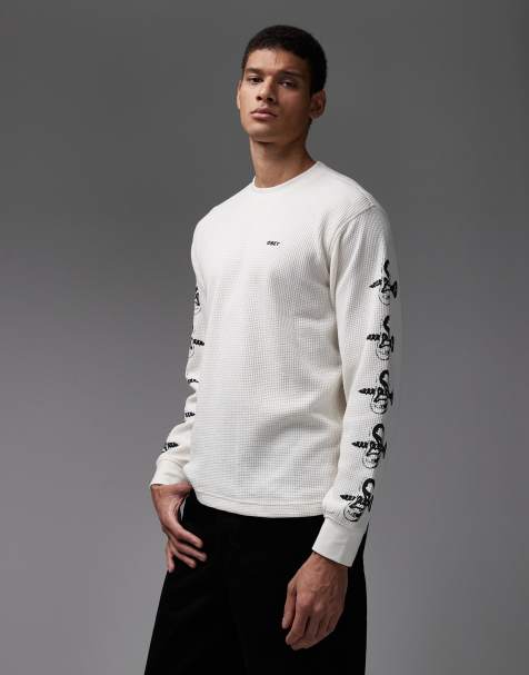 Obey - Ears - T-shirt thermique à manches longues - Blanc cassé - view 1