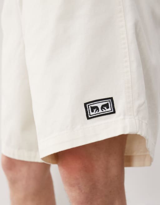 Obey - Easy - Afslappede og råhvide twill-shorts, 5 af 5