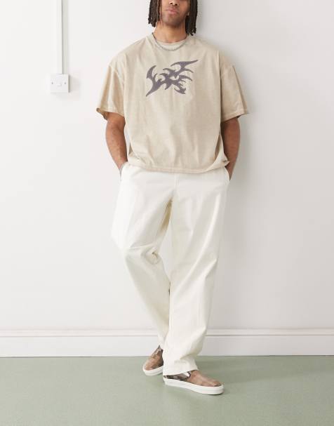 Obey – Easy – Beżowe spodnie z diagonalu - view 1