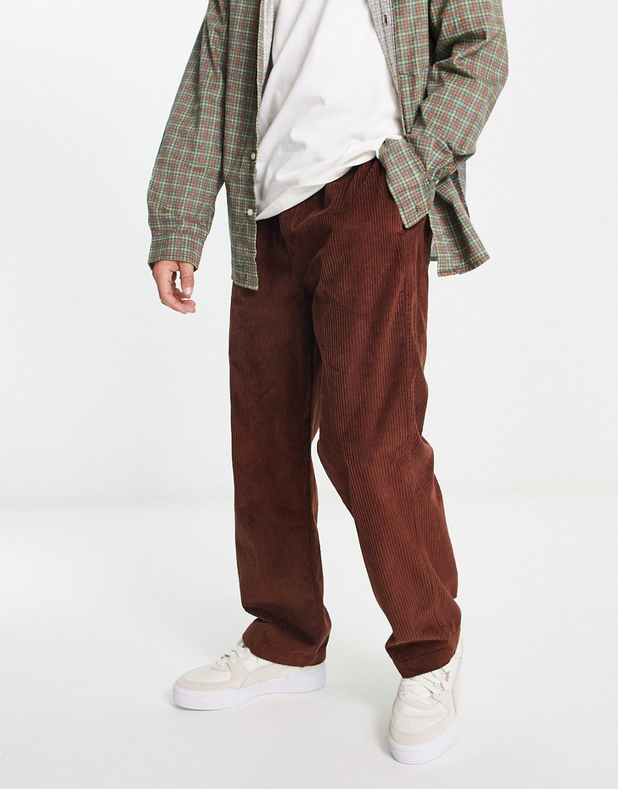 Obey easy cord trousers in brown