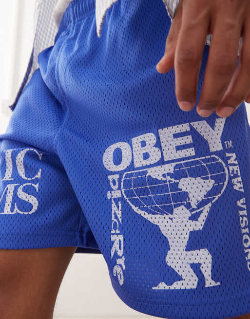 Obey easy cosmic dreams mesh short in dazzling blue, 3 of 5