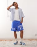 [Obey] Obey easy cosmic dreams mesh shorts in dazzling blue W32 BLUE