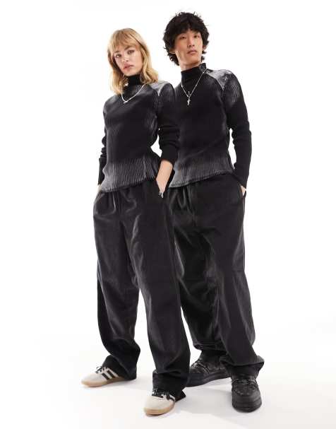 Obey – Easy – Czarne sztruksowe spodnie unisex - view 1